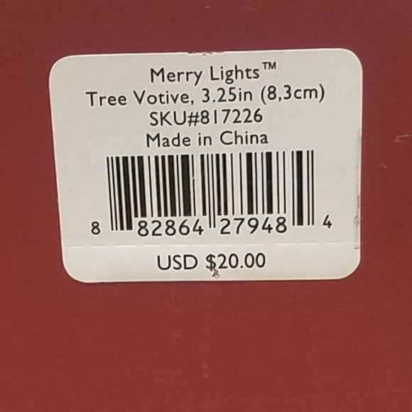 Lenox Holiday Lenox Merry Lights Christmas Tree Candle Votive